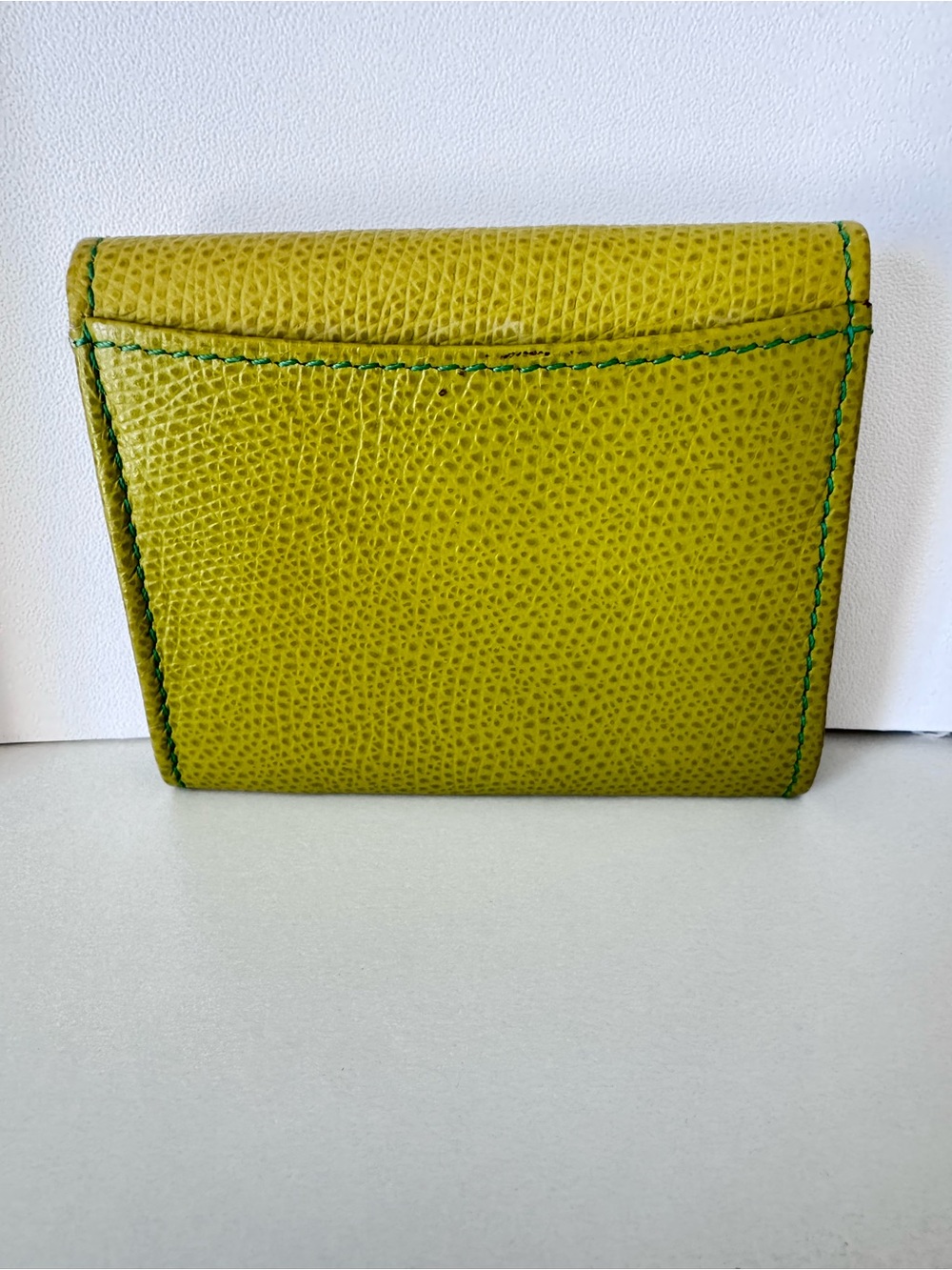 Authentic Celine Rare Lime Yellow Small Coin Wallet - Picture 2 of 7